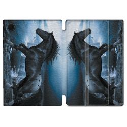 Housse Smart Cover Pour Samsung Galaxy Tab A8 (2022) 10.5 Animal Cheval Noir