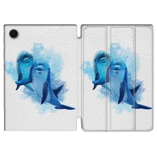 Housse Smart Cover Pour Samsung Galaxy Tab A8 (2022) 10.5 Animal Dauphin Duo