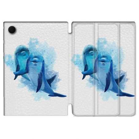 Housse Smart Cover Pour Samsung Galaxy Tab A8 (2022) 10.5 Animal Dauphin Duo