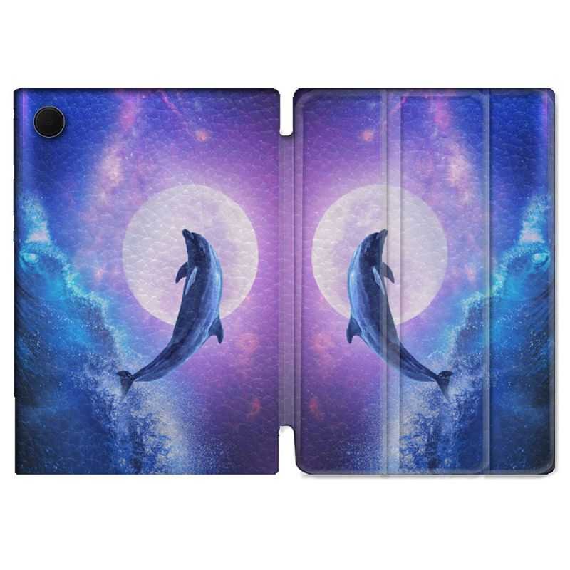 Housse Smart Cover Pour Samsung Galaxy Tab A8 (2022) 10.5 Animal Dauphin Vague