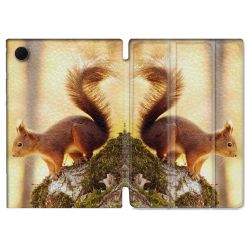 Housse Smart Cover Pour Samsung Galaxy Tab A8 (2022) 10.5 Animal Ecureuil Bois