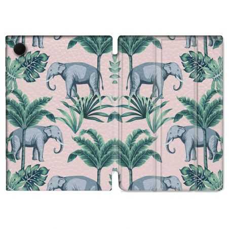 Housse Smart Cover Pour Samsung Galaxy Tab A8 (2022) 10.5 Animal Elephant Pattern