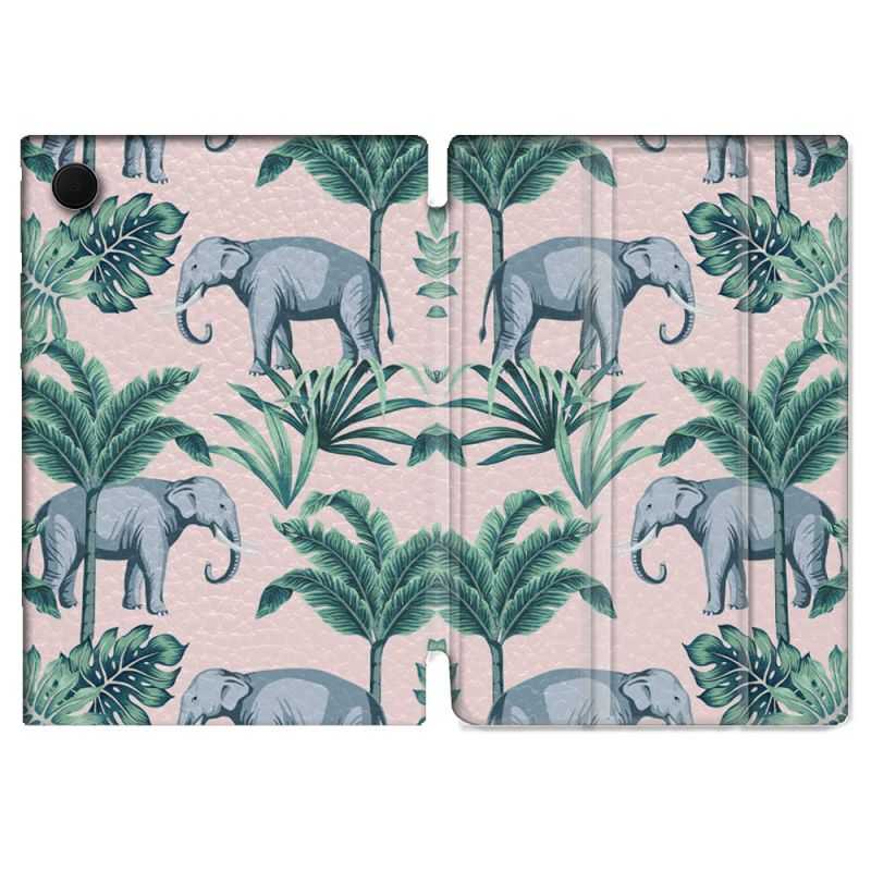 Housse Smart Cover Pour Samsung Galaxy Tab A8 (2022) 10.5 Animal Elephant Pattern
