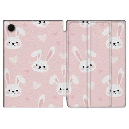 Housse Smart Cover Pour Samsung Galaxy Tab A8 (2022) 10.5 Animal Lapin Rose