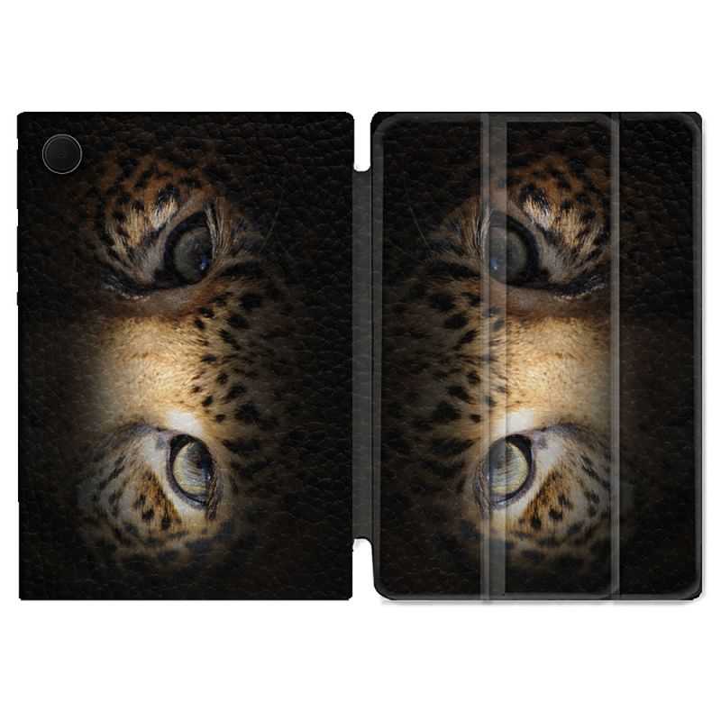 Housse Smart Cover Pour Samsung Galaxy Tab A8 (2022) 10.5 Animal Leopard Yeux