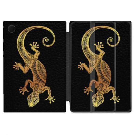Housse Smart Cover Pour Samsung Galaxy Tab A8 (2022) 10.5 Animal Lezard Noir