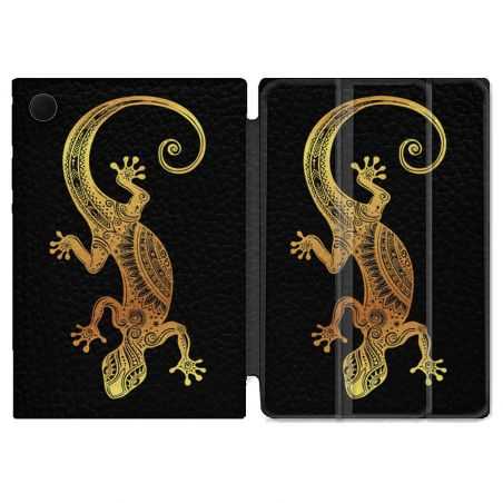 Housse Smart Cover Pour Samsung Galaxy Tab A8 (2022) 10.5 Animal Lezard Noir