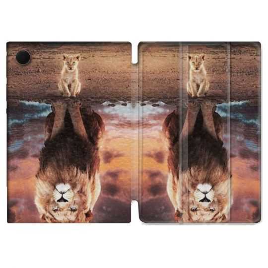 Housse Smart Cover Pour Samsung Galaxy Tab A8 (2022) 10.5 Animal Lion Reflet