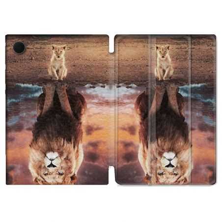 Housse Smart Cover Pour Samsung Galaxy Tab A8 (2022) 10.5 Animal Lion Reflet