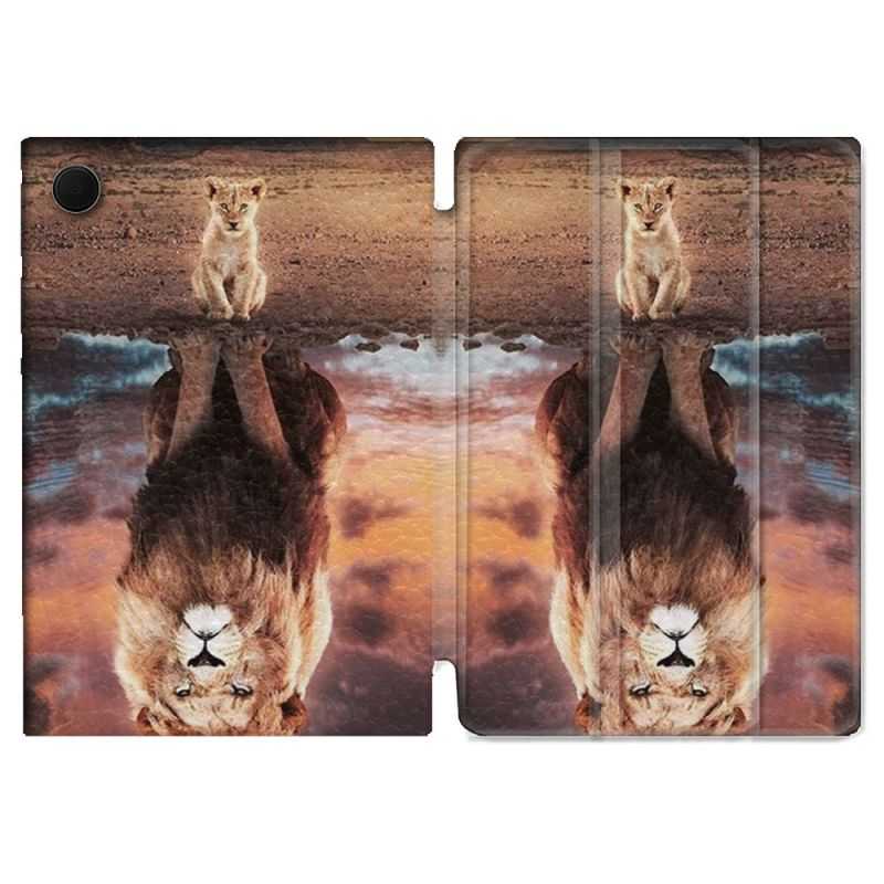 Housse Smart Cover Pour Samsung Galaxy Tab A8 (2022) 10.5 Animal Lion Reflet