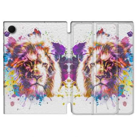 Housse Smart Cover Pour Samsung Galaxy Tab A8 (2022) 10.5 Animal Lion Tag