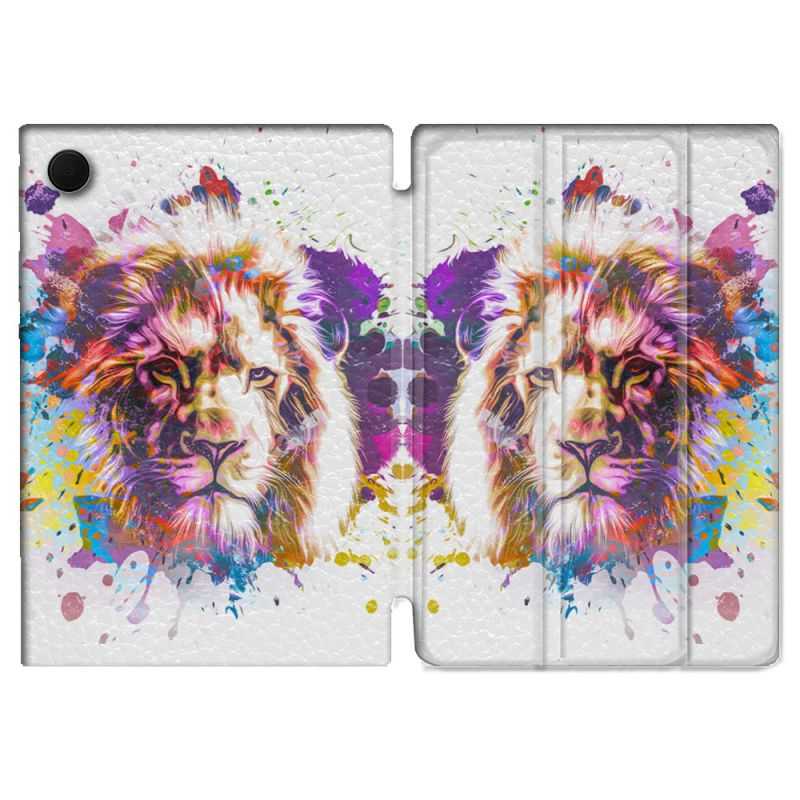 Housse Smart Cover Pour Samsung Galaxy Tab A8 (2022) 10.5 Animal Lion Tag