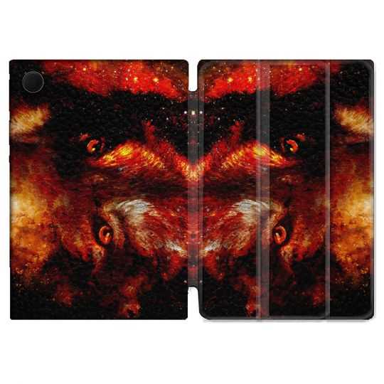 Housse Smart Cover Pour Samsung Galaxy Tab A8 (2022) 10.5 Animal Loup Espace