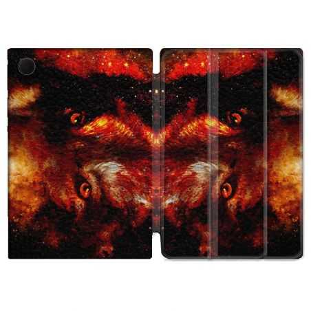 Housse Smart Cover Pour Samsung Galaxy Tab A8 (2022) 10.5 Animal Loup Espace