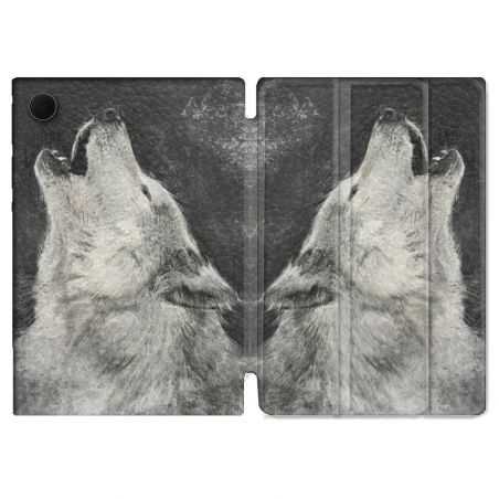 Housse Smart Cover Pour Samsung Galaxy Tab A8 (2022) 10.5 Animal Loup Hurlement