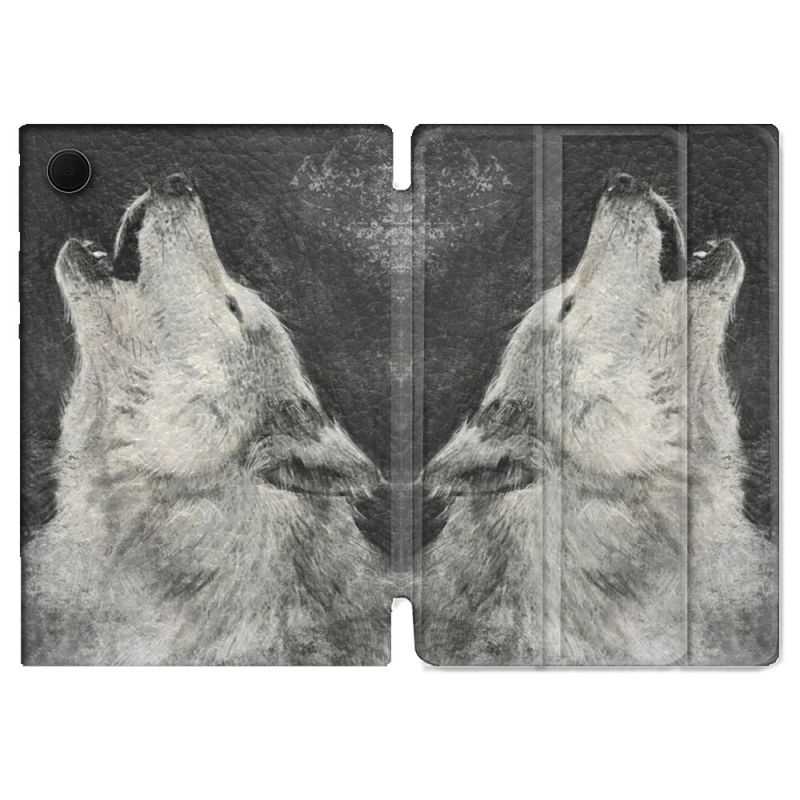 Housse Smart Cover Pour Samsung Galaxy Tab A8 (2022) 10.5 Animal Loup Hurlement