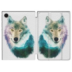 Housse Smart Cover Pour Samsung Galaxy Tab A8 (2022) 10.5 Animal Loup Montagne