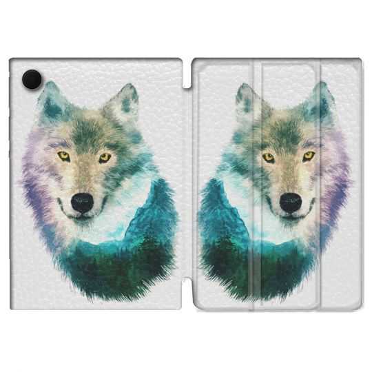 Housse Smart Cover Pour Samsung Galaxy Tab A8 (2022) 10.5 Animal Loup Montagne
