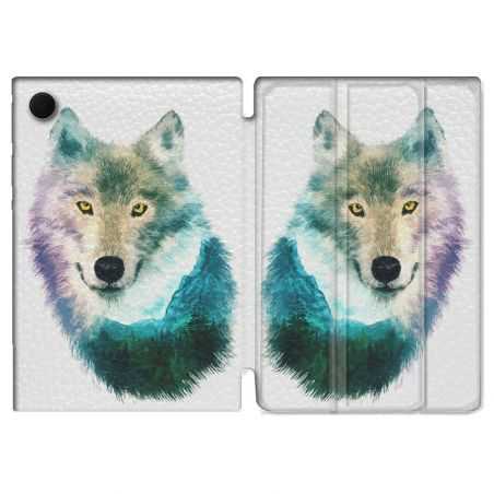 Housse Smart Cover Pour Samsung Galaxy Tab A8 (2022) 10.5 Animal Loup Montagne