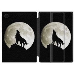 Housse Smart Cover Pour Samsung Galaxy Tab A8 (2022) 10.5 Animal Loup Noir