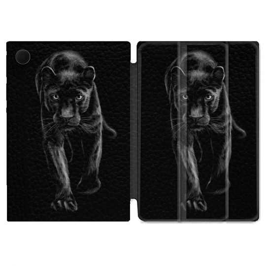 Housse Smart Cover Pour Samsung Galaxy Tab A8 (2022) 10.5 Animal Panthère Noire
