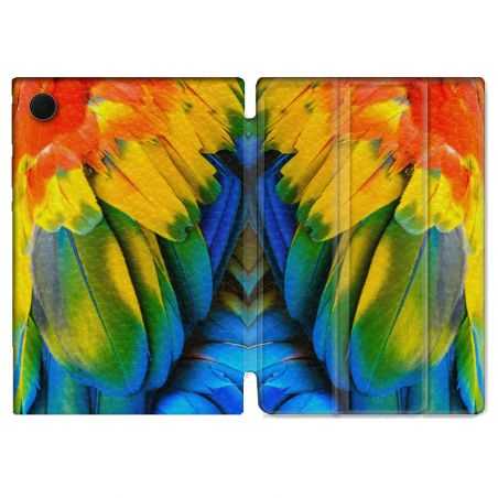 Housse Smart Cover Pour Samsung Galaxy Tab A8 (2022) 10.5 Animal Perroquet Plume