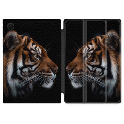 Housse Smart Cover Pour Samsung Galaxy Tab A8 (2022) 10.5 Animal Tigre Noir