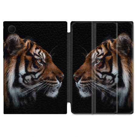 Housse Smart Cover Pour Samsung Galaxy Tab A8 (2022) 10.5 Animal Tigre Noir