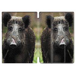 Housse Smart Cover Pour Samsung Galaxy Tab A8 (2022) 10.5 Chasse Sanglier bois