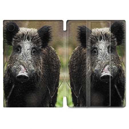 Housse Smart Cover Pour Samsung Galaxy Tab A8 (2022) 10.5 Chasse Sanglier bois