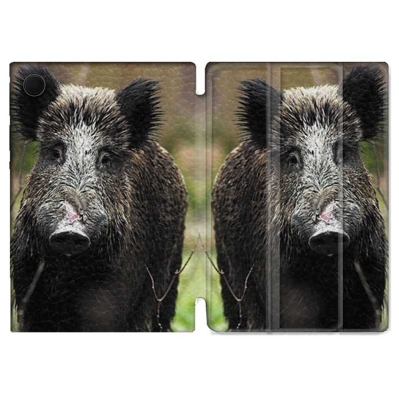 Housse Smart Cover Pour Samsung Galaxy Tab A8 (2022) 10.5 Chasse Sanglier bois