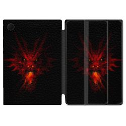 Housse Smart Cover Pour Samsung Galaxy Tab A8 (2022) 10.5 Fantastique Dragon Feu