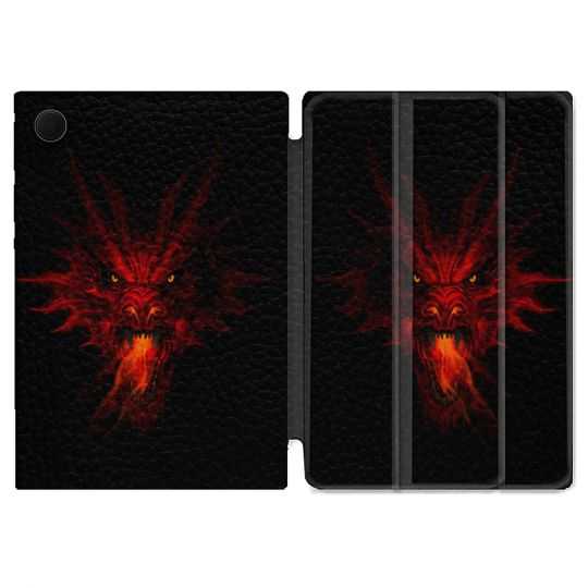 Housse Smart Cover Pour Samsung Galaxy Tab A8 (2022) 10.5 Fantastique Dragon Feu