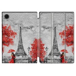 Housse Smart Cover Pour Samsung Galaxy Tab A8 (2022) 10.5 Voyage France Paris Rouge