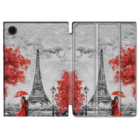 Housse Smart Cover Pour Samsung Galaxy Tab A8 (2022) 10.5 Voyage France Paris Rouge