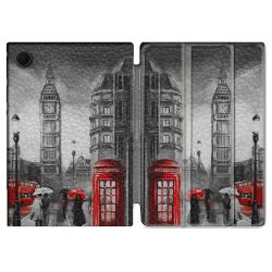 Housse Smart Cover Pour Samsung Galaxy Tab A8 (2022) 10.5 Voyage Angleterre Londres Vintage