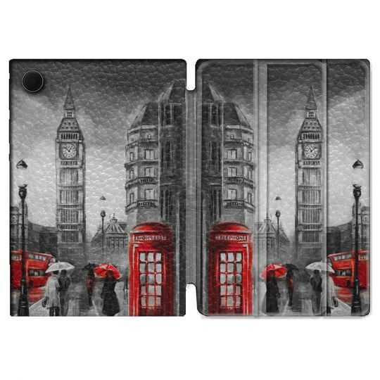 Housse Smart Cover Pour Samsung Galaxy Tab A8 (2022) 10.5 Voyage Angleterre Londres Vintage