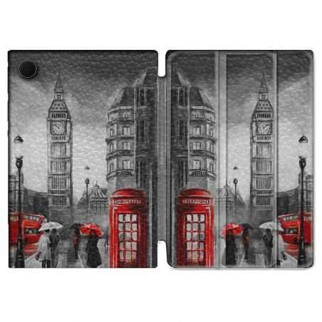 Housse Smart Cover Pour Samsung Galaxy Tab A8 (2022) 10.5 Voyage Angleterre Londres Vintage