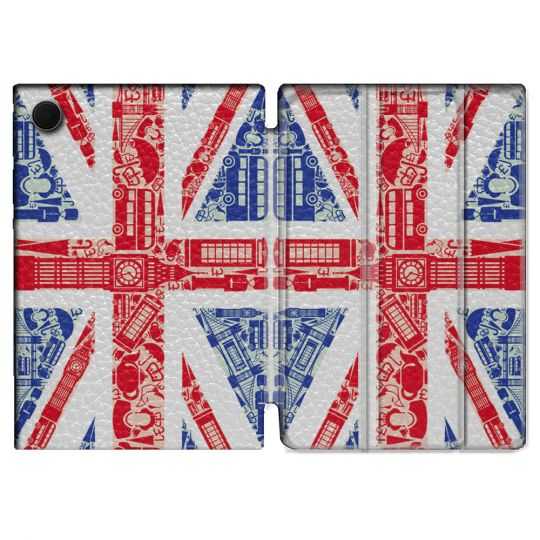 Housse Smart Cover Pour Samsung Galaxy Tab A8 (2022) 10.5 Voyage Angleterre Blanc