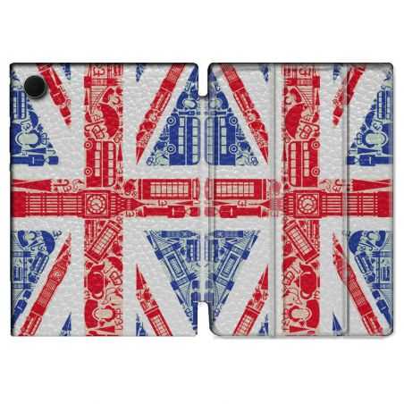 Housse Smart Cover Pour Samsung Galaxy Tab A8 (2022) 10.5 Voyage Angleterre Blanc