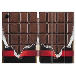 Housse Smart Cover Pour Samsung Galaxy Tab A8 (2022) 10.5 Texture Trompe Oeil Chocolat