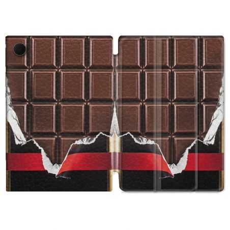 Housse Smart Cover Pour Samsung Galaxy Tab A8 (2022) 10.5 Texture Trompe Oeil Chocolat