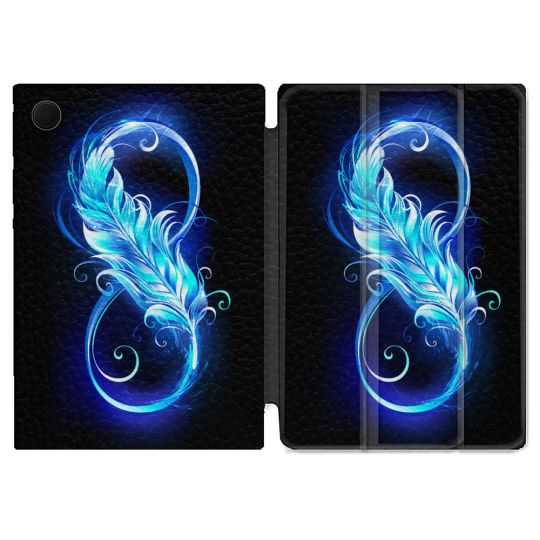Housse Smart Cover Pour Samsung Galaxy Tab A8 (2022) 10.5 Texture Plume Infini Bleu