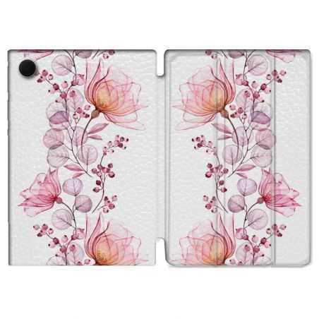 Housse Smart Cover Pour Samsung Galaxy Tab A8 (2022) 10.5 Fleur Eclosion