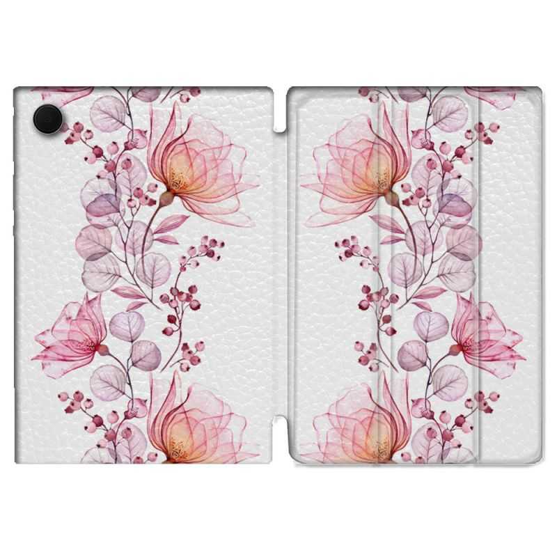 Housse Smart Cover Pour Samsung Galaxy Tab A8 (2022) 10.5 Fleur Eclosion