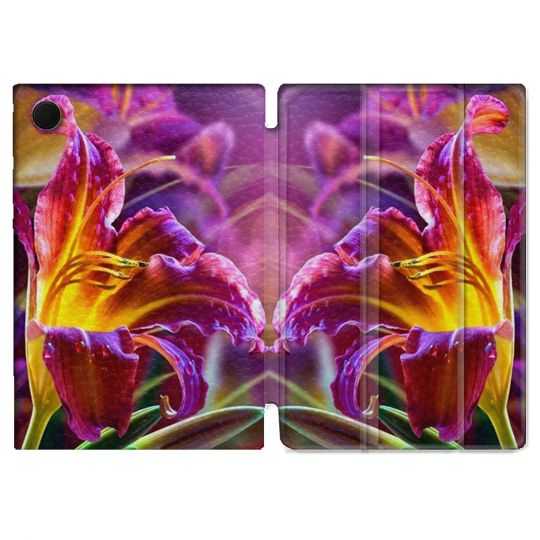 Housse Smart Cover Pour Samsung Galaxy Tab A8 (2022) 10.5 Fleur Lys Color