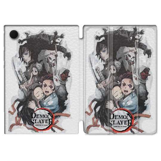 Housse Smart Cover Pour Samsung Galaxy Tab A8 (2022) 10.5 Manga Demon Slayer Blanc