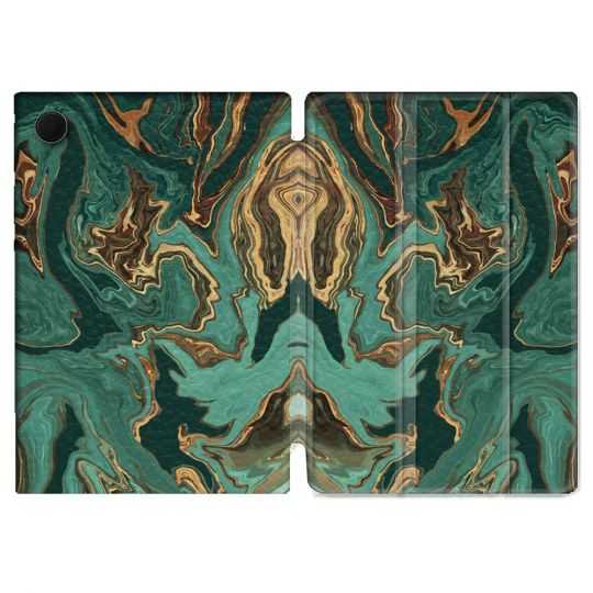 Housse Smart Cover Pour Samsung Galaxy Tab A8 (2022) 10.5 Texture Marbre Vert