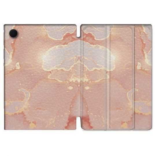 Housse Smart Cover Pour Samsung Galaxy Tab A8 (2022) 10.5 Texture Marbre Rose
