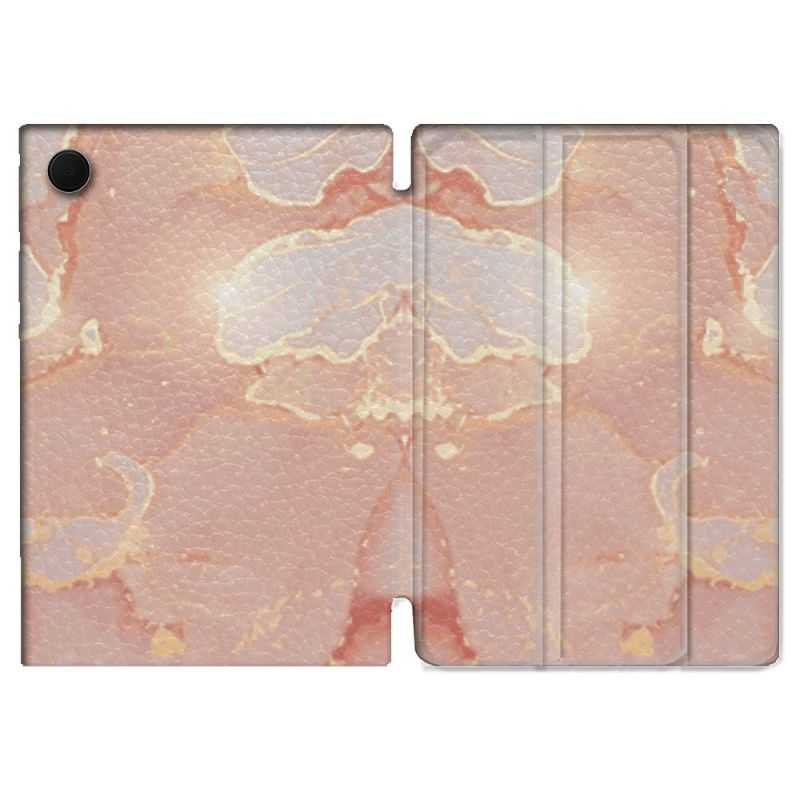 Housse Smart Cover Pour Samsung Galaxy Tab A8 (2022) 10.5 Texture Marbre Rose